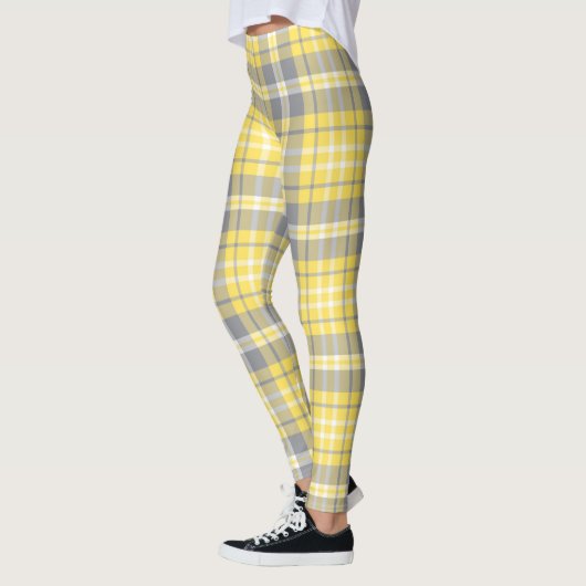 Trendy Yellow and Gray Madras Plaid Leggings (Links)