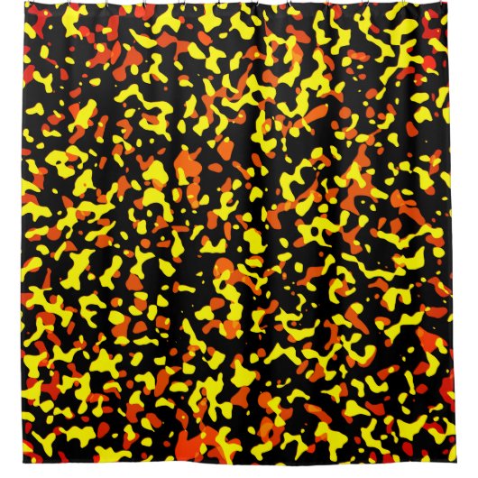 Trendy Yellow and Orange Camouflage Pattern Duschvorhang (Vorderseite)