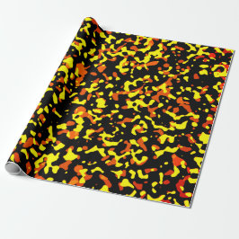 Trendy Yellow and Orange Camouflage Pattern Geschenkpapier
