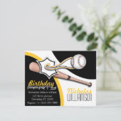 Trendy Yellow Baseball Einladungen zum Geburtstag (Stehend Vorderseite)