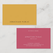 Trendy Yellow Brown Rot Moderne Elegant Einfach Visitenkarte (Vorne/Hinten)