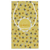 Trendy Yellow Buzzing Bees Summer Kleine Geschenktüte (Rückseite)