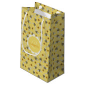 Trendy Yellow Buzzing Bees Summer Kleine Geschenktüte (Rückseite Schrägansicht)