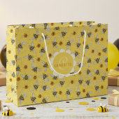 Trendy Yellow Buzzing Spring & Summer Honeybee Große Geschenktüte