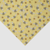 Trendy Yellow Buzzing Spring & Summer Honeybee Seidenpapier (Detail)