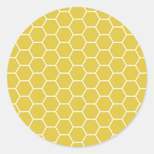 Trendy Yellow Geometric Honeycomb Hexagon Muster Runder Aufkleber (Vorderseite)
