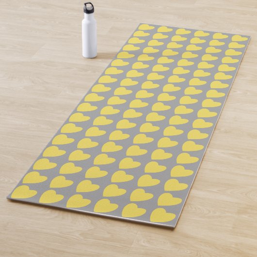 Trendy Yellow Gray Heart Pattern Yogamatte (Beispiel)