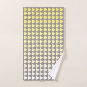 Trendy Yellow Gray Herzdesign Muster Gradient Badhandtuch Set (Handtuch)