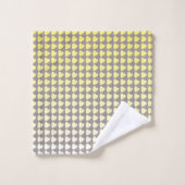 Trendy Yellow Gray Herzdesign Muster Gradient Badhandtuch Set (Waschlappen)
