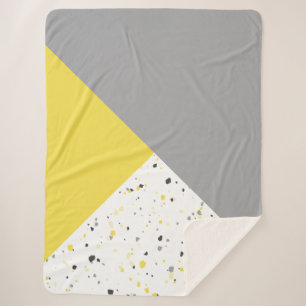 Trendy Yellow Gray Terrazzo Sherpadecke