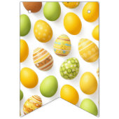 Trendy Yellow & Green  Easter Eggs gift paper Wimpelkette (Zweite Fahne)