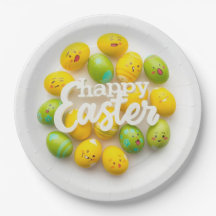 Trendy Yellow & Green  Easter Eggs Pattern Paper 