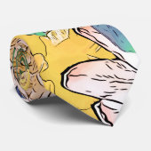 Trendy Yellow & Green Floral Girly Illustration Krawatte (Gerollt)