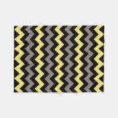 Trendy Yellow Grey Black Zickzack Pattern Fleecedecke (Vorderseite (Horizontal))