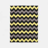 Trendy Yellow Grey Black Zickzack Pattern Fleecedecke (Vorderseite)