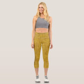 Trendy Yellow Kariert Denim: Logos und Text person Capri Leggings (Vorderseite)