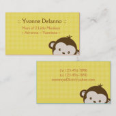 Trendy Yellow Monkey Business / Mommy Calling Card Telefonnummerkarte (Vorne/Hinten)