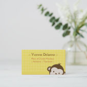 Trendy Yellow Monkey Business / Mommy Calling Card Telefonnummerkarte (Stehend Vorderseite)
