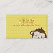 Trendy Yellow Monkey Business / Mommy Calling Card Telefonnummerkarte (Rückseite)
