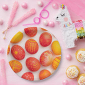 Trendy Yellow & Orange Easter Eggs Pattern Paper P Pappteller (Party)