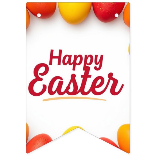 Trendy Yellow & Orange Easter Eggs Pattern Paper P Wimpelkette (Zweite Fahne)