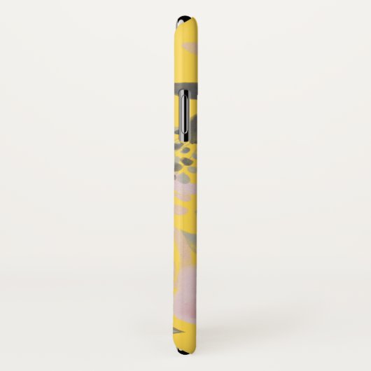 Trendy Yellow Pink Floral Pattern mit Monogramm Case-Mate iPhone Hülle (Hinten/Rechts)