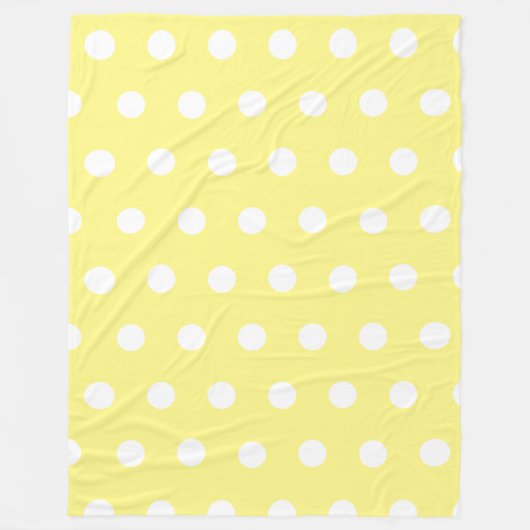 Trendy Yellow Polka Dots Pattern Fleecedecke (Vorderseite)