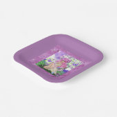 Trendy Young Girls mit Blume Paper Party Teller (Gewinkelt)