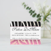 Trendy Zebra & Cheetah Salon Verkaufszertifikate Postkarte (Stehend Vorderseite)