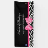 Trendy Zebra-Druck und Chic-Rosa beugen Butike 6 Banner (Vertikal)