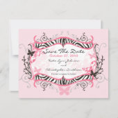 Trendy Zebra Frame Save the Date Einladung (Vorderseite)