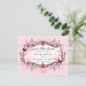 Trendy Zebra Frame Save the Date Einladung (Stehend Vorderseite)