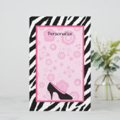 Trendy Zebra Girly Pink Schuhe mit Namen Briefpapier (Stehend Vorderseite)
