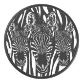 Trendy Zebra Herd auf Zebra Print Eishockey Puck (Vorderseite)
