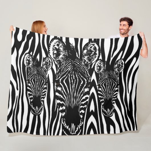 Trendy Zebra Herd auf Zebra Print Fleecedecke (Beispiel)