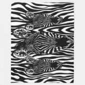 Trendy Zebra Herd auf Zebra Print Fleecedecke (Vorderseite)