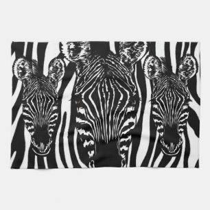 Trendy Zebra Herd auf Zebra Print Geschirrtuch