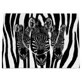 Trendy Zebra Herd auf Zebra Print Große Geschenktüte (Vorderseite)