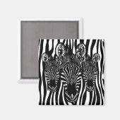 Trendy Zebra Herd auf Zebra Print Magnet (Vorderseite/Rückseite)