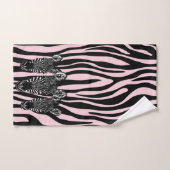 Trendy Zebra Herd auf Zebra Print Pink Badhandtuch Set (Handtuch)