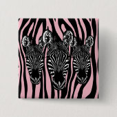 Trendy Zebra Herd auf Zebra Print Pink Button (Vorderseite)