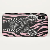 Trendy Zebra Herd auf Zebra Print Pink Case-Mate iPhone Hülle (Rückseite (Horizontal))