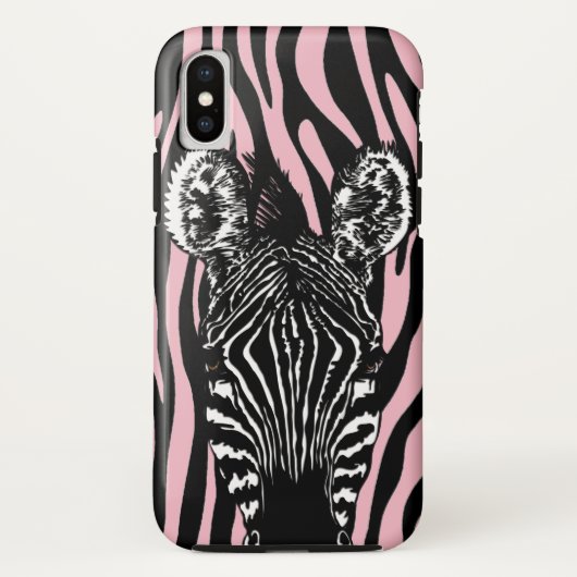 Trendy Zebra Herd auf Zebra Print Pink Case-Mate iPhone Hülle (Rückseite)