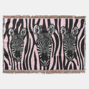 Trendy Zebra Herd auf Zebra Print Pink Decke