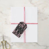 Trendy Zebra Herd auf Zebra Print Pink Geschenkanhänger (Mit Garn)