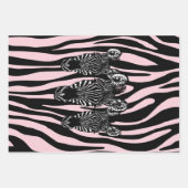 Trendy Zebra Herd auf Zebra Print Pink Geschenkpapier Set (Vorderseite 3)