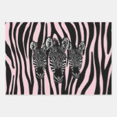 Trendy Zebra Herd auf Zebra Print Pink Geschenkpapier Set (Vorderseite 2)
