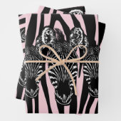Trendy Zebra Herd auf Zebra Print Pink Geschenkpapier Set (Beispiel)