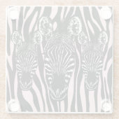 Trendy Zebra Herd auf Zebra Print Pink Glasuntersetzer (Rückseite)