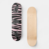 Trendy Zebra Herd auf Zebra Print Pink Skateboard (Vorderseite)